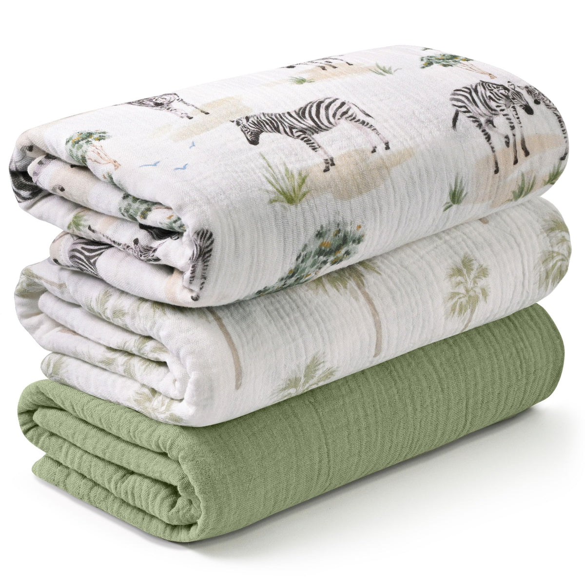 Muslin Swaddle Blankets for Newborn, 3 Pack Breathable Soft Receiving Blanket, Large 38 x 40 inches Swaddle Wrap Burping Clothes, Essentials Infant Shower Items, Toddler Gift (Bright Colors)