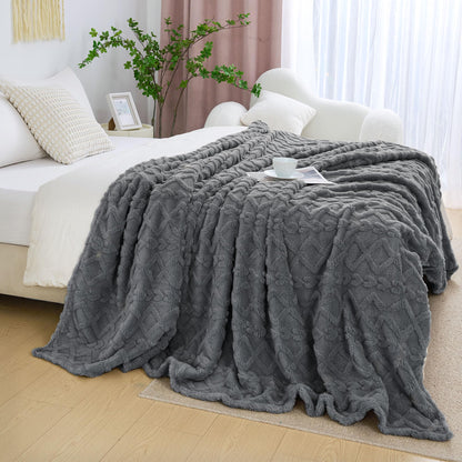 Aganear Fleece Throw Blanket for Couch, Fall Boho Blankets,50"x60" Khaki
