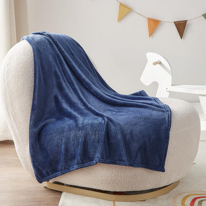 BEDELITE Fleece Blanket Soft Plush Throw for Couch Black 50"x60"