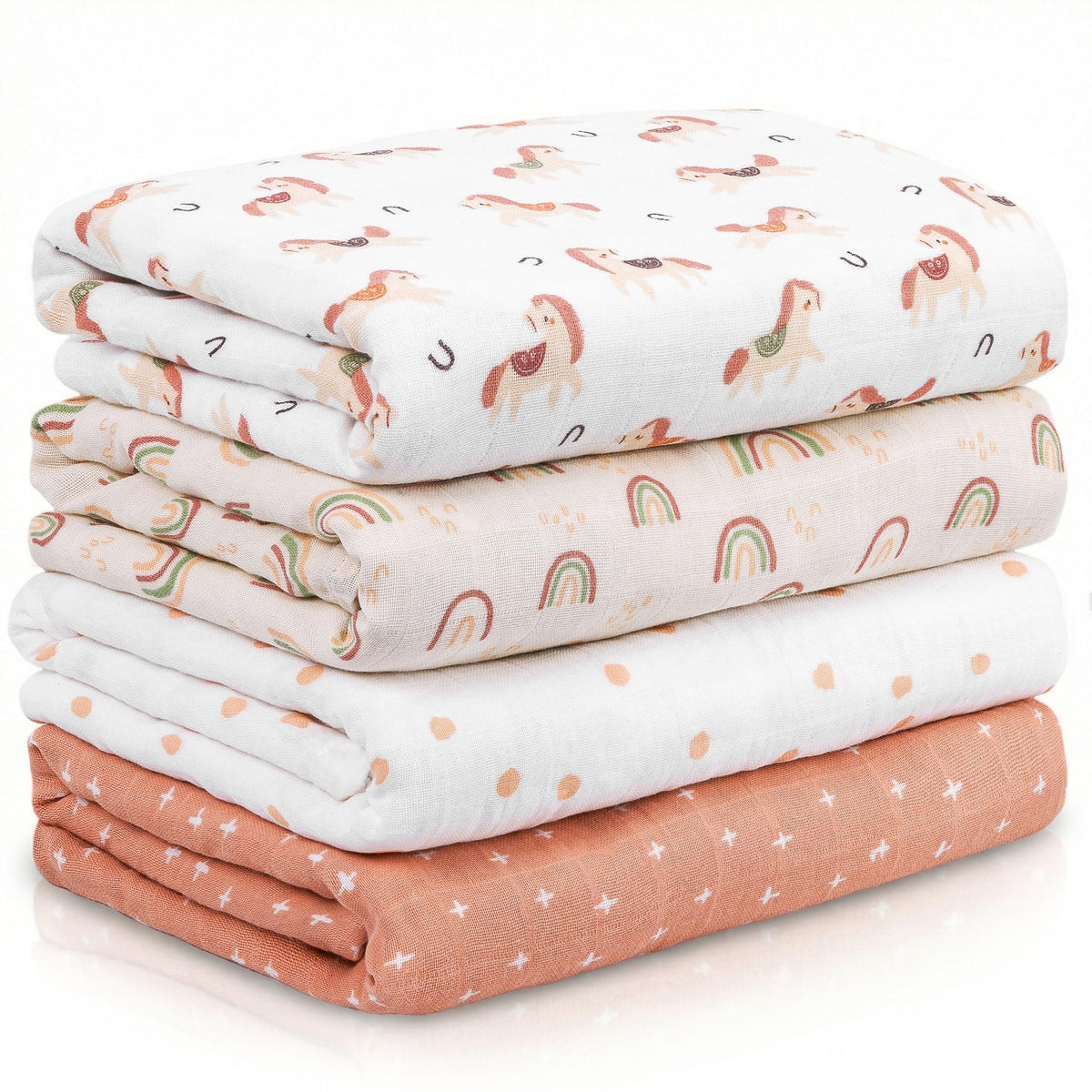 Muslin Swaddle Blankets for Newborn, Cotton Receiving Blanket