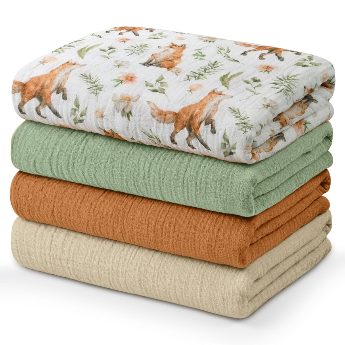 Muslin Swaddle Blankets for Newborn, 3 Pack Breathable Soft Receiving Blanket, Large 38 x 40 inches Swaddle Wrap Burping Clothes, Essentials Infant Shower Items, Toddler Gift (Bright Colors)