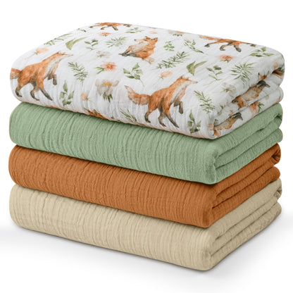 Muslin Swaddle Blankets for Newborn, 3 Pack Breathable Soft Receiving Blanket, Large 38 x 40 inches Swaddle Wrap Burping Clothes, Essentials Infant Shower Items, Toddler Gift (Bright Colors)