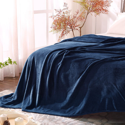 BEDELITE Fleece Blanket Soft Plush Throw for Couch Black 50"x60"