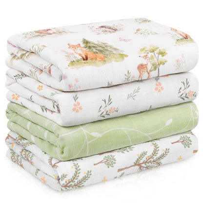 Muslin Swaddle Blankets for Newborn, Cotton Receiving Blanket
