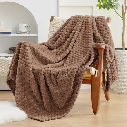 EXQ Home Turtle Shell Throw Blanket Beige for Couch Gentle Soft Fleece