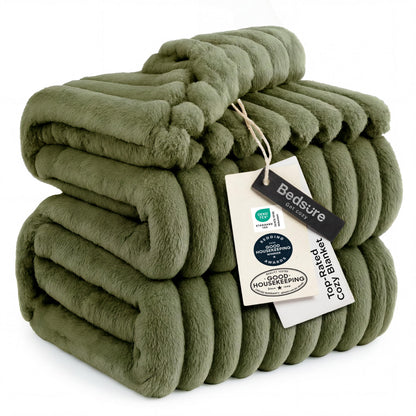 Bedsure Soft Queen Size Blanket for Bed Beige 90"x90"