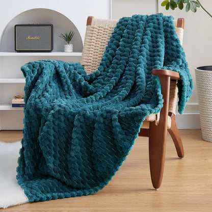 EXQ Home Turtle Shell Throw Blanket Beige for Couch Gentle Soft Fleece