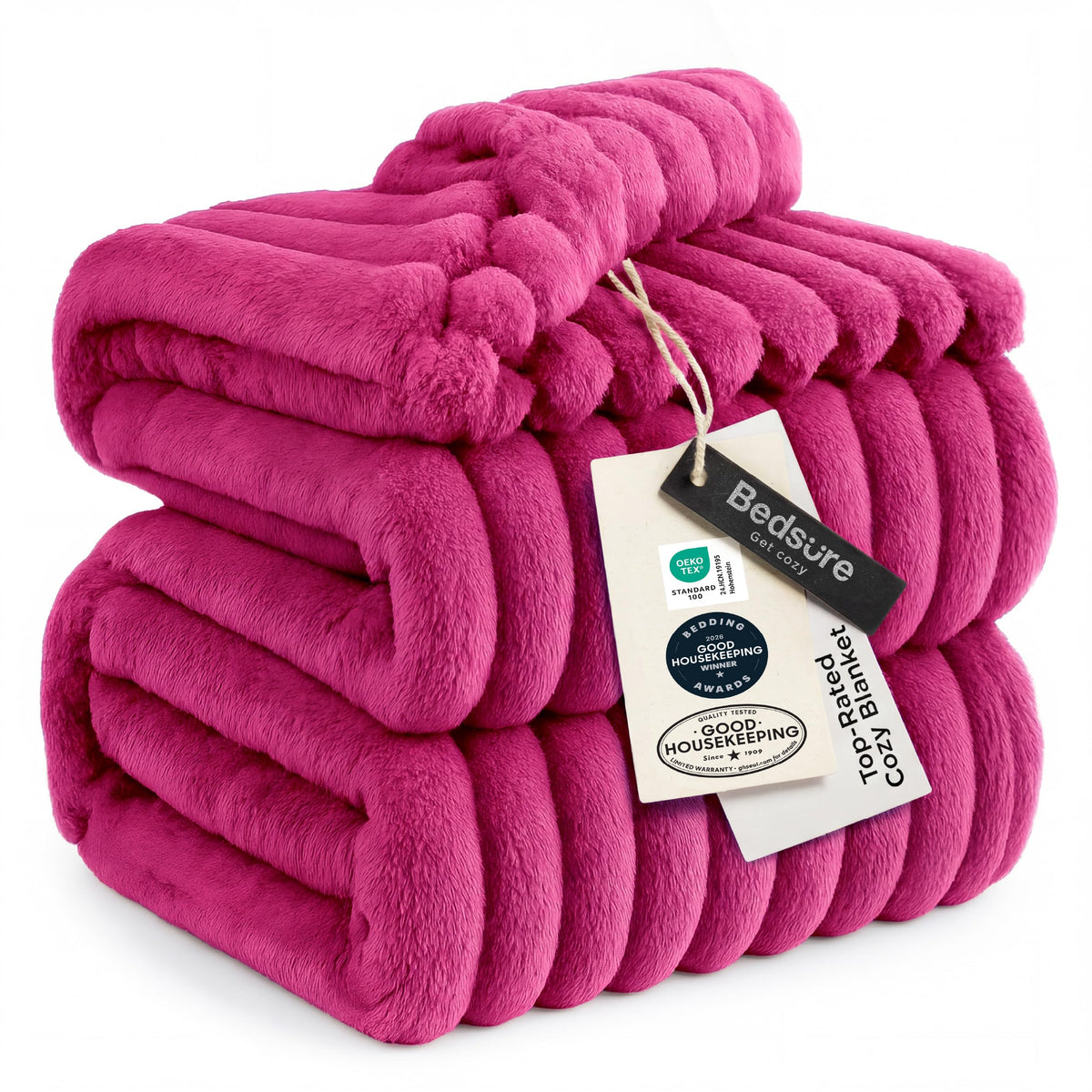 Bedsure Soft Queen Size Blanket for Bed Beige 90"x90"