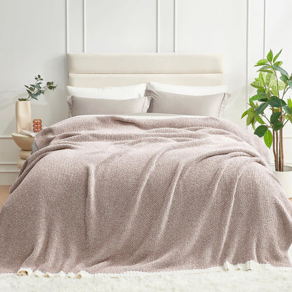 Snuggle Sac Buttery Ivory Throw Blanket for Couch, Reversible Super Soft Knitted Blankets, Warm Cozy Knit Fuzzy Plush Lightweight Throws Dupes for Sofa, Bed, Picnic, Ivory, 50 x 60 inches