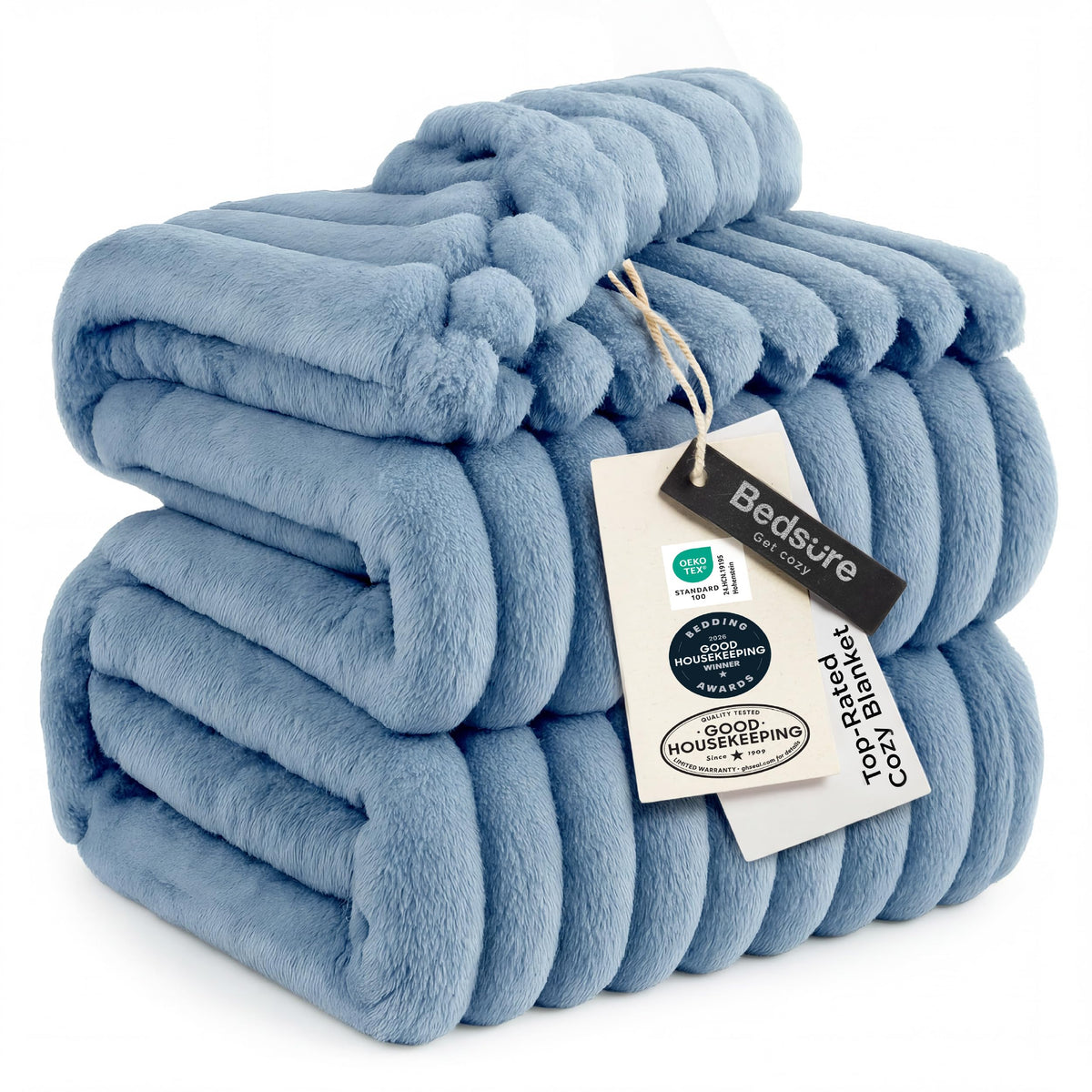 Bedsure Soft Queen Size Blanket for Bed Beige 90"x90"