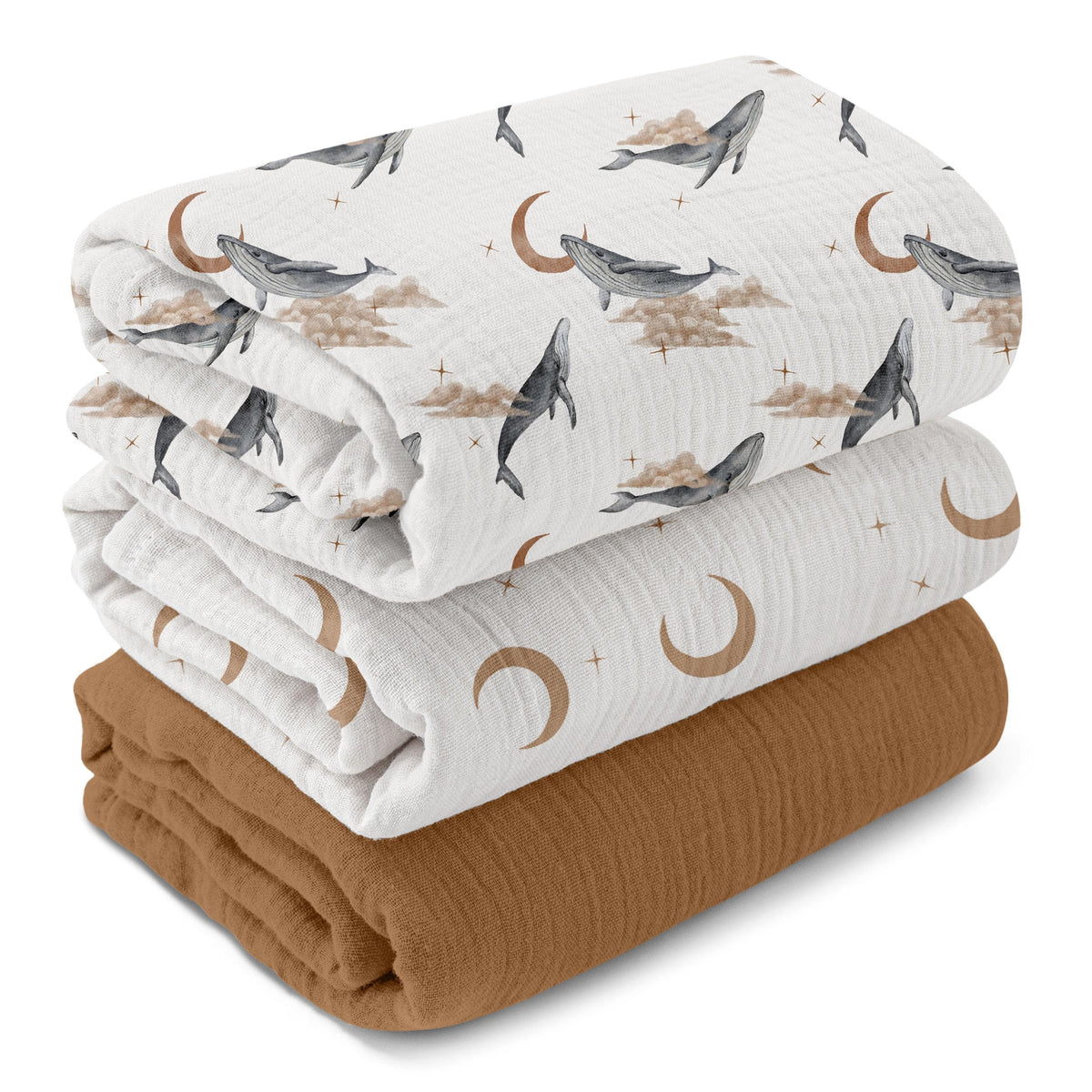 GLLQUEN BABY Muslin Swaddle Blankets for Newborn Boys, Large 40''x38''