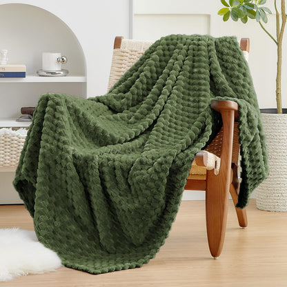 EXQ Home Turtle Shell Throw Blanket Beige for Couch Gentle Soft Fleece