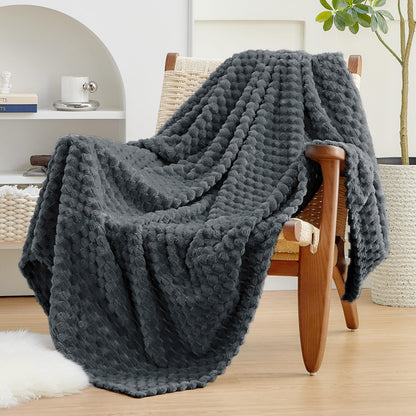EXQ Home Turtle Shell Throw Blanket Beige for Couch Gentle Soft Fleece
