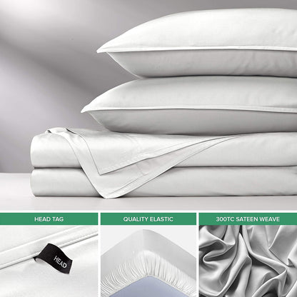 King Sheets by Pure Bamboo, Genuine 100% Organic Viscose Derived from Bamboo Bed Sheet Set, Soft & Cooling, Double Stitching, 2 Year Quality Promise (King, White)
