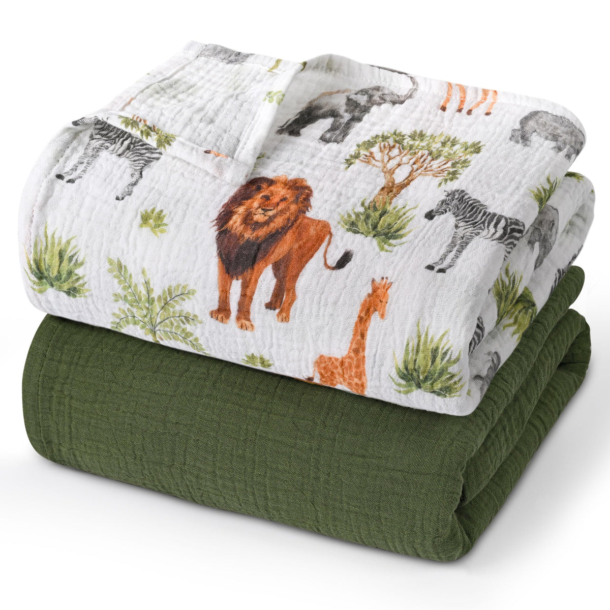 GLLQUEN BABY Muslin Swaddle Blankets for Newborn Boys, Large 40''x38''