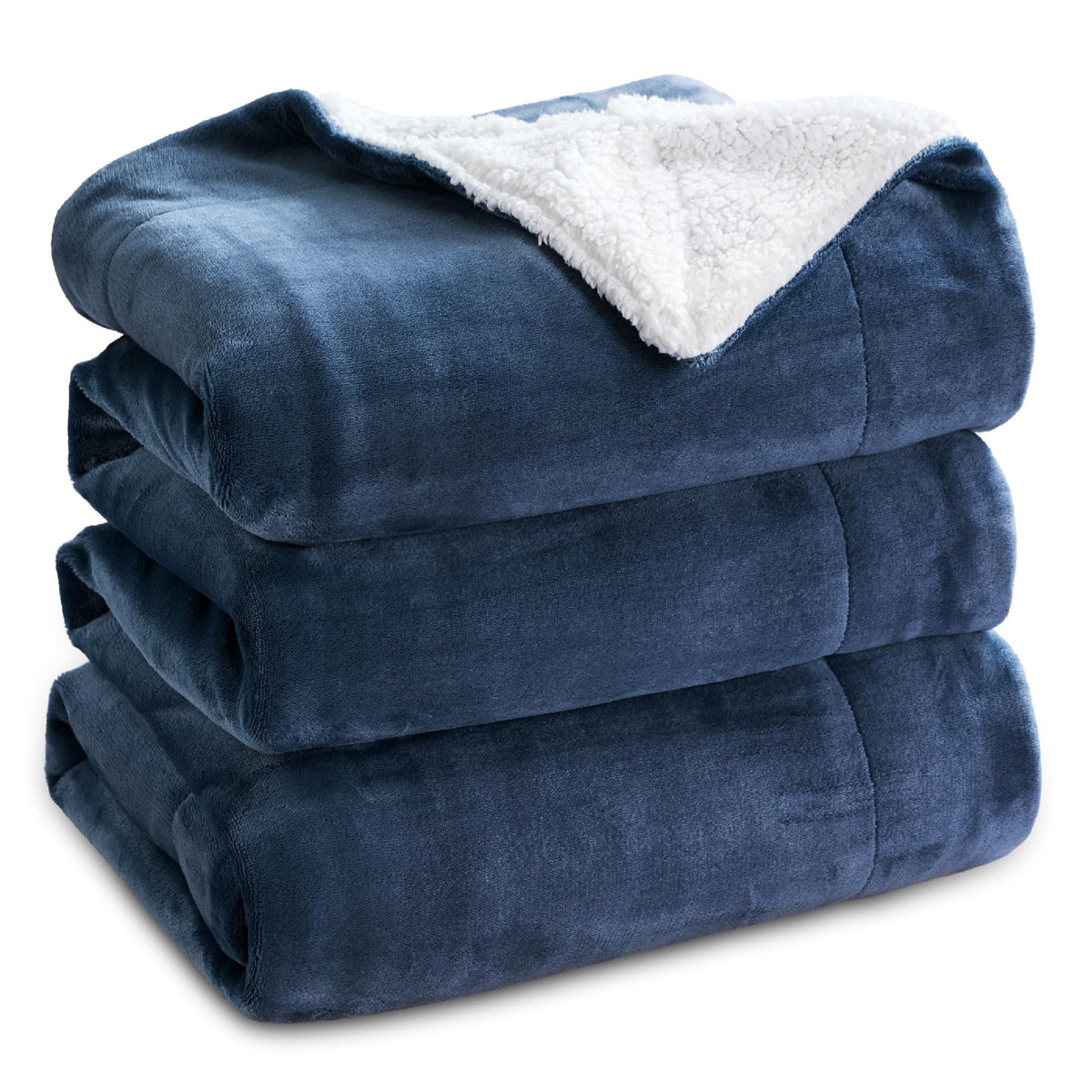 Bedsure GentleSoft Sherpa Fleece Queen Blankets for Bed, Non-Heated, Thick and Warm Throw for Women and Men, Soft Fuzzy Plush Comfort Queen Blanket for Winter, Grey, 90x90 Inches