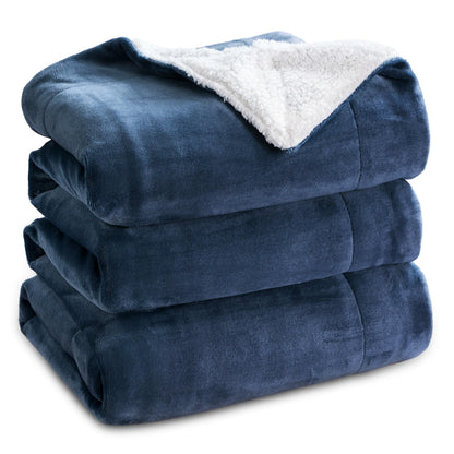 Bedsure GentleSoft Sherpa Fleece Throw Blanket for Couch, Non-Heated, Thick & Warm Cozy Comfort Blanket for Winter Fall, Soft Fuzzy Plush Throw Gifts for Women and Men, Grey, 50x60 Inches