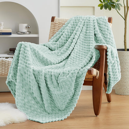 EXQ Home Turtle Shell Throw Blanket Beige for Couch Gentle Soft Fleece