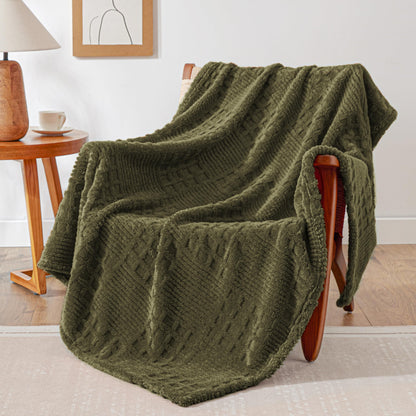 EXQ Home Turtle Shell Throw Blanket Beige for Couch Gentle Soft Fleece