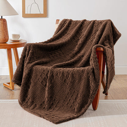 EXQ Home Turtle Shell Throw Blanket Beige for Couch Gentle Soft Fleece
