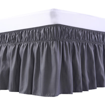 MEILA Wrap Around Elastic Bed Skirt for Queen & King Beds, 16" Drop, Beige