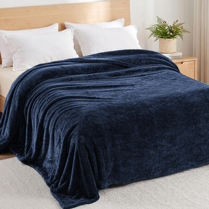 Exclusivo Mezcla Fuzzy Large Fleece Throw Blanket for Couch, Dusty Pink